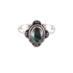 Oval Shape Natural Green Malachite Gemstone 925 Sterling Silver Ring