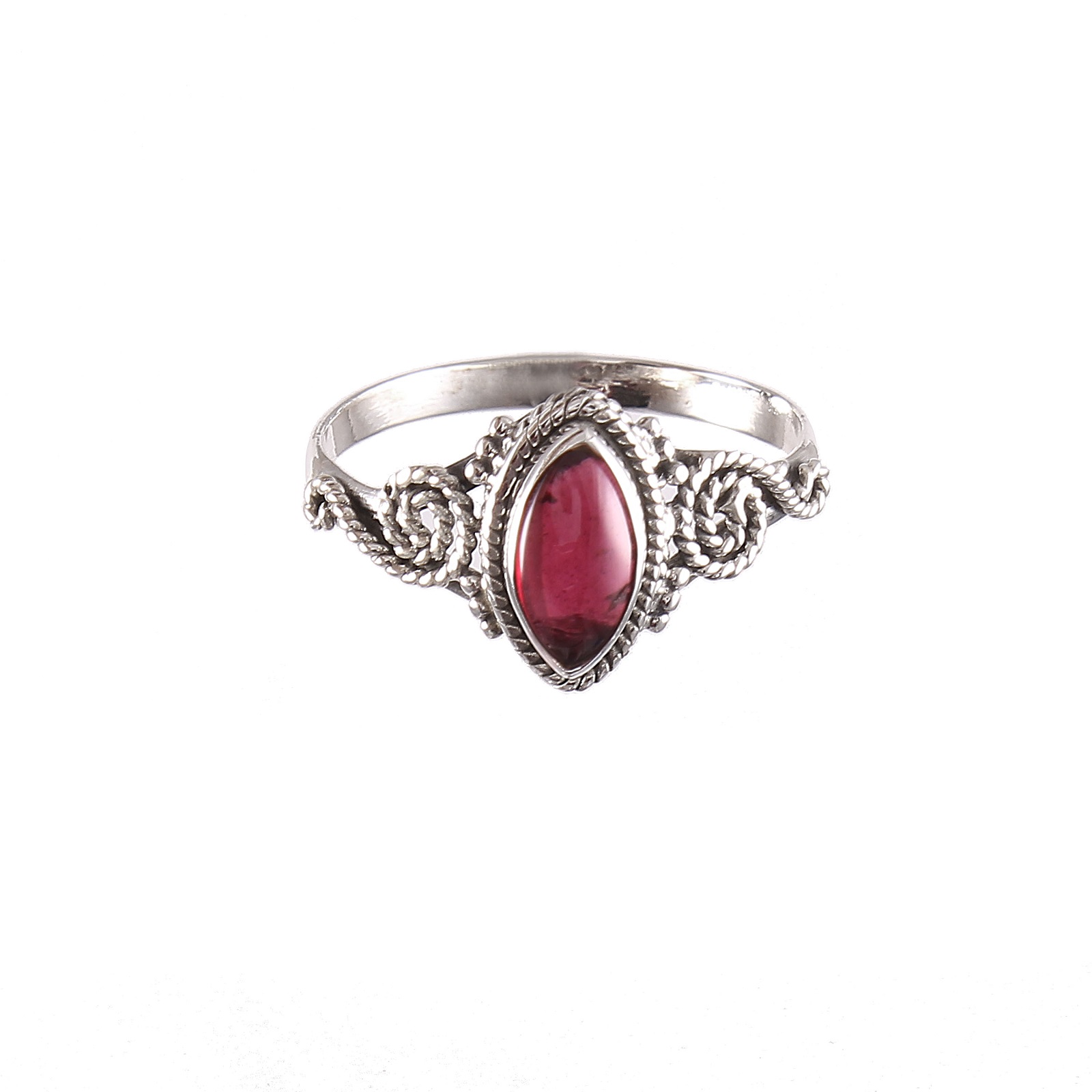 925 Sterling Silver Marquise Garnet Handmade Ring