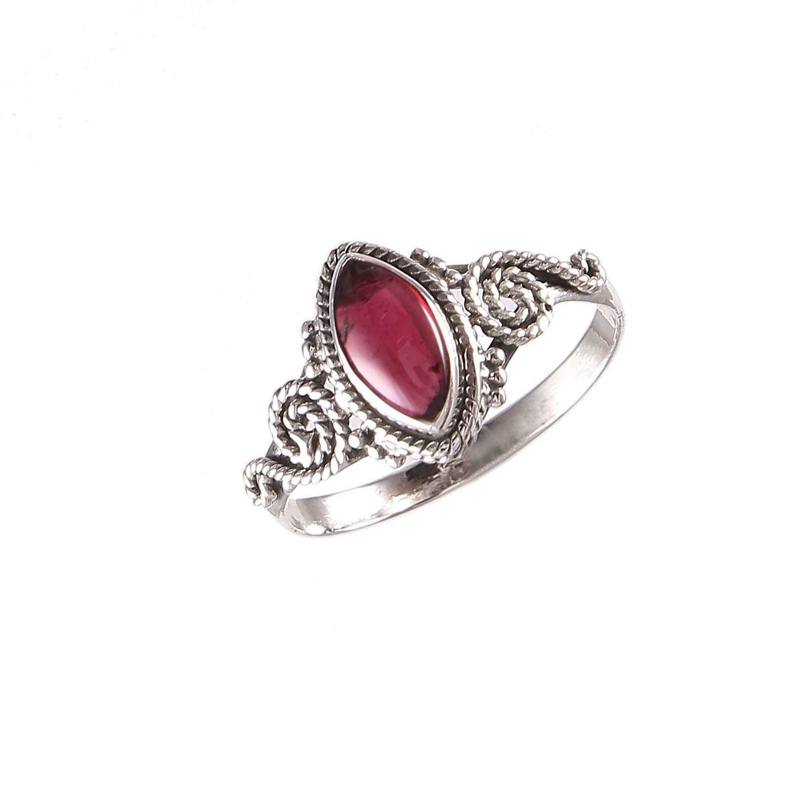 925 Sterling Silver Marquise Garnet Handmade Ring