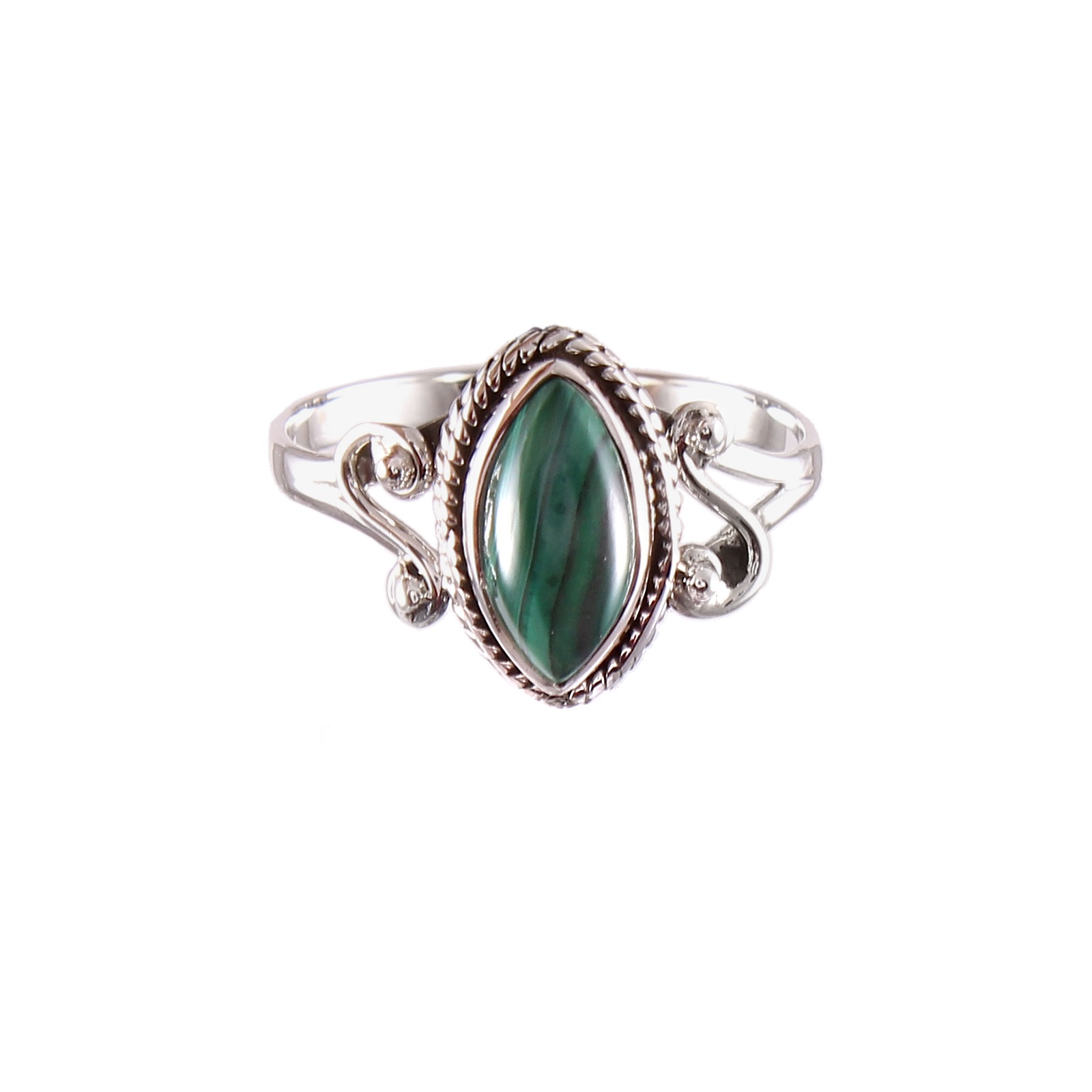 Handmade 925 Sterling Silver Malachite Gemstone Ring