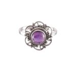 Handmade 925 Sterling Silver Round Amethyst Ring