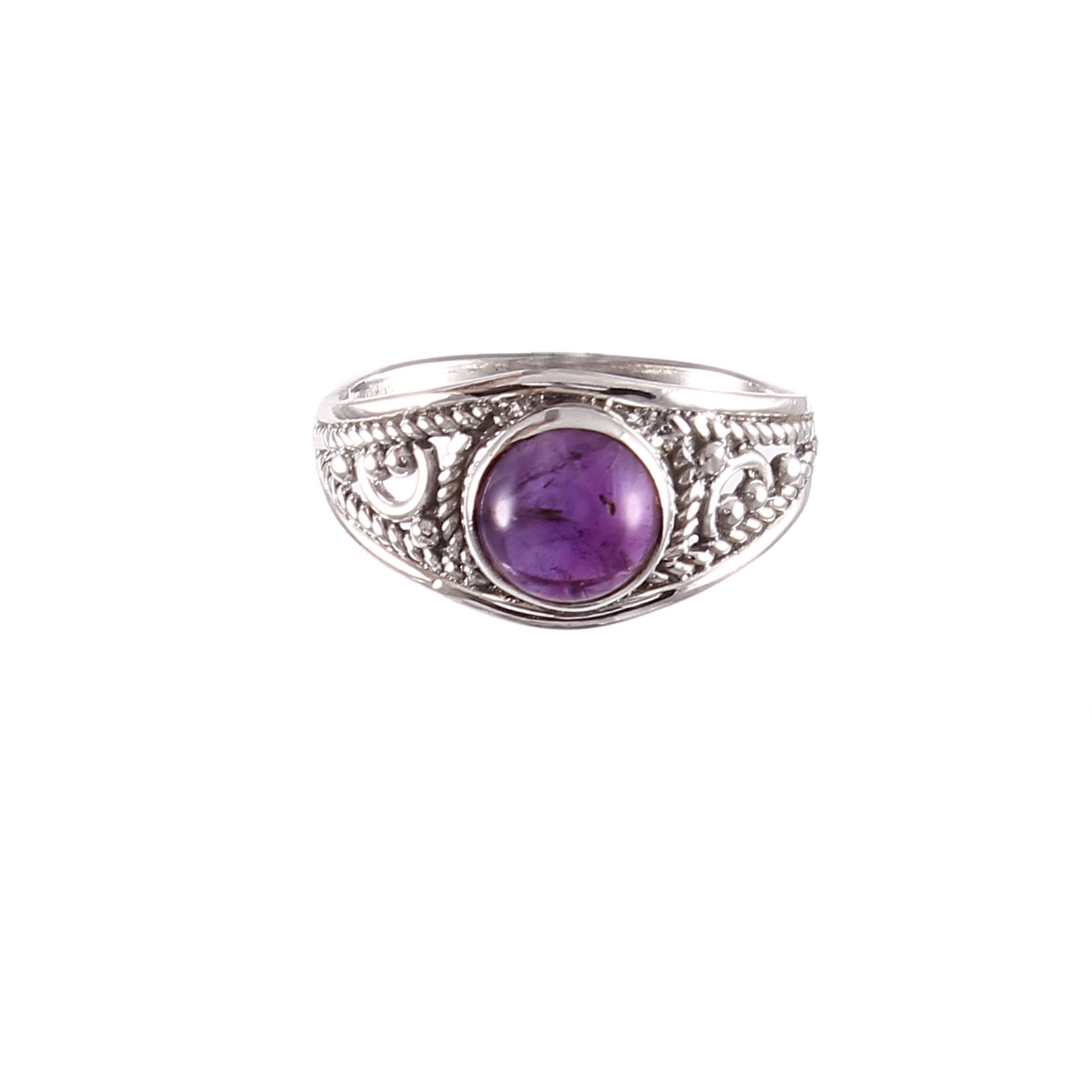 925 Sterling Silver Natural Amethyst Designer Ring