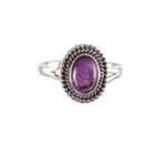 Handmade 925 Sterling Silver Oval Amethyst Ring