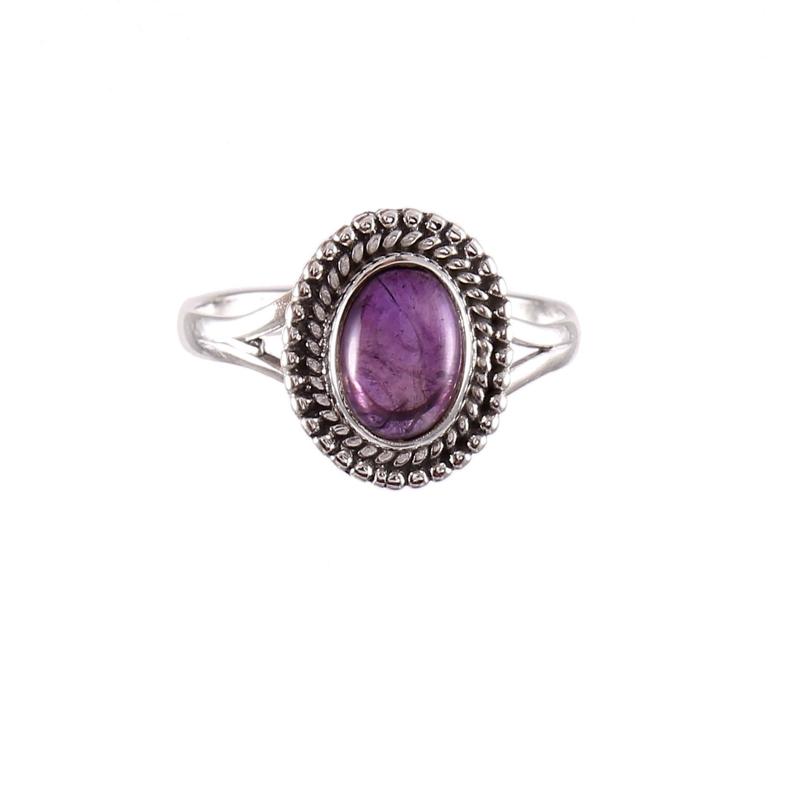 Handmade 925 Sterling Silver Oval Amethyst Ring