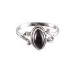 925 Sterling Silver Black Onyx Gemstone Ring