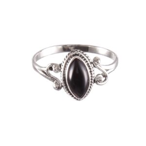 925 Sterling Silver Black Onyx Gemstone Ring