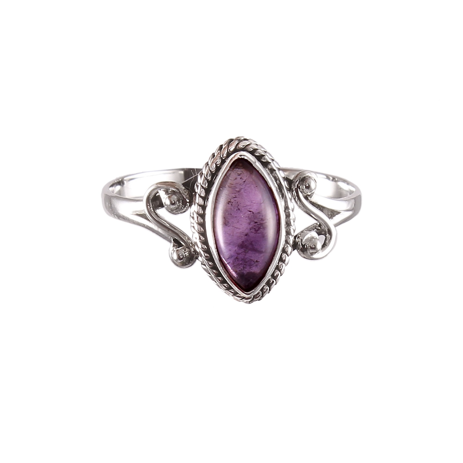 Handmade 925 Sterling Silver Natural Amethyst Ring