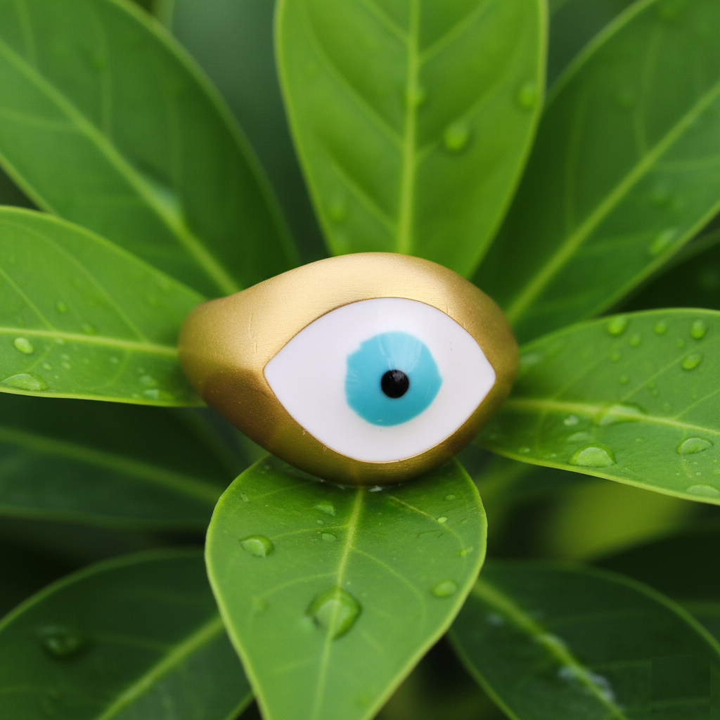 Gold Plated 925 Sterling Silver Evil Eye Ring