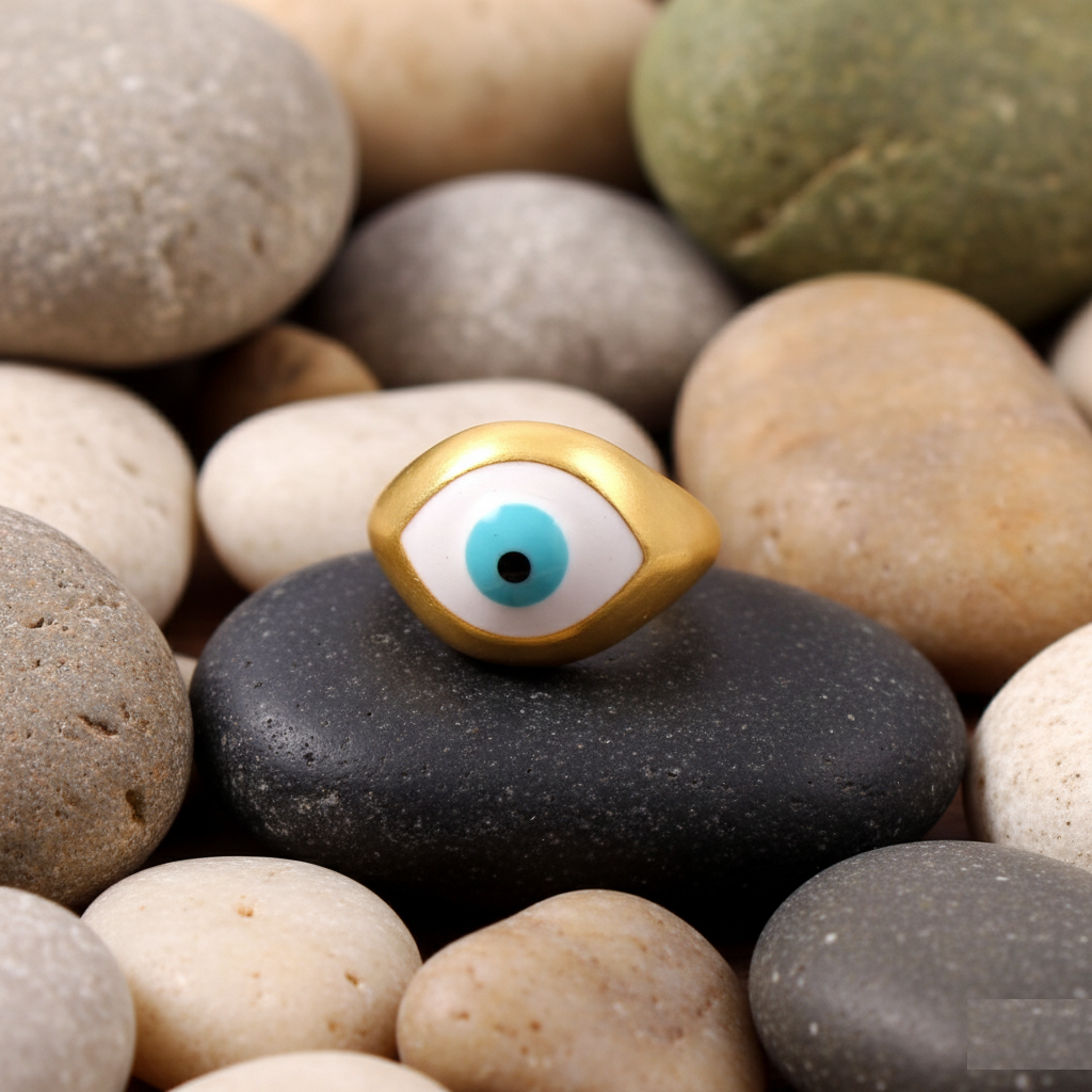 Gold Plated 925 Sterling Silver Evil Eye Ring