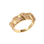 Gold Plated 925 Sterling Silver Croissant White CZ Ring