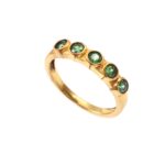 Gold Plated 925 Sterling Silver Round Emerald Ring