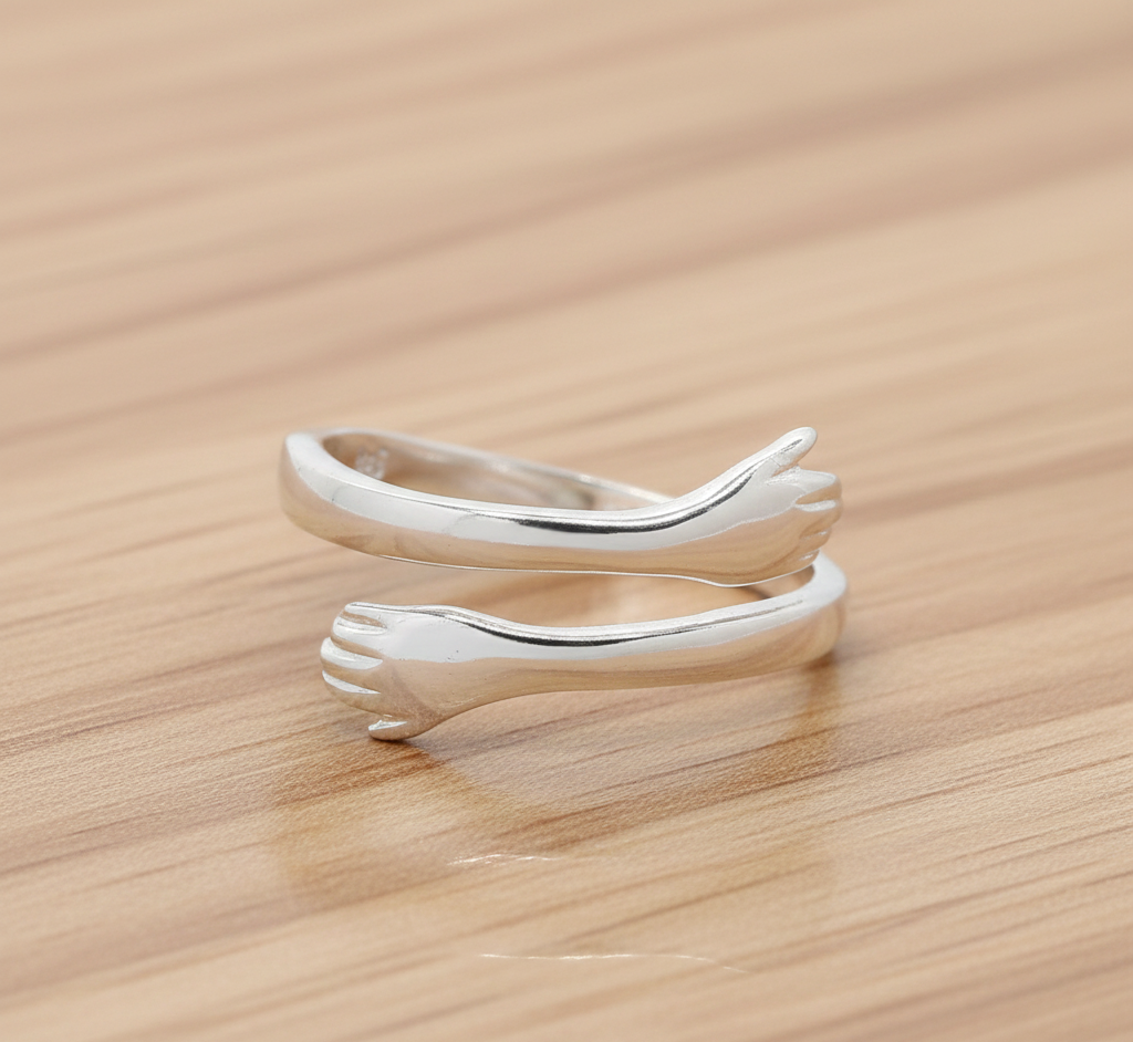 925 Sterling Silver Adjustable Hugging Ring For Unisex