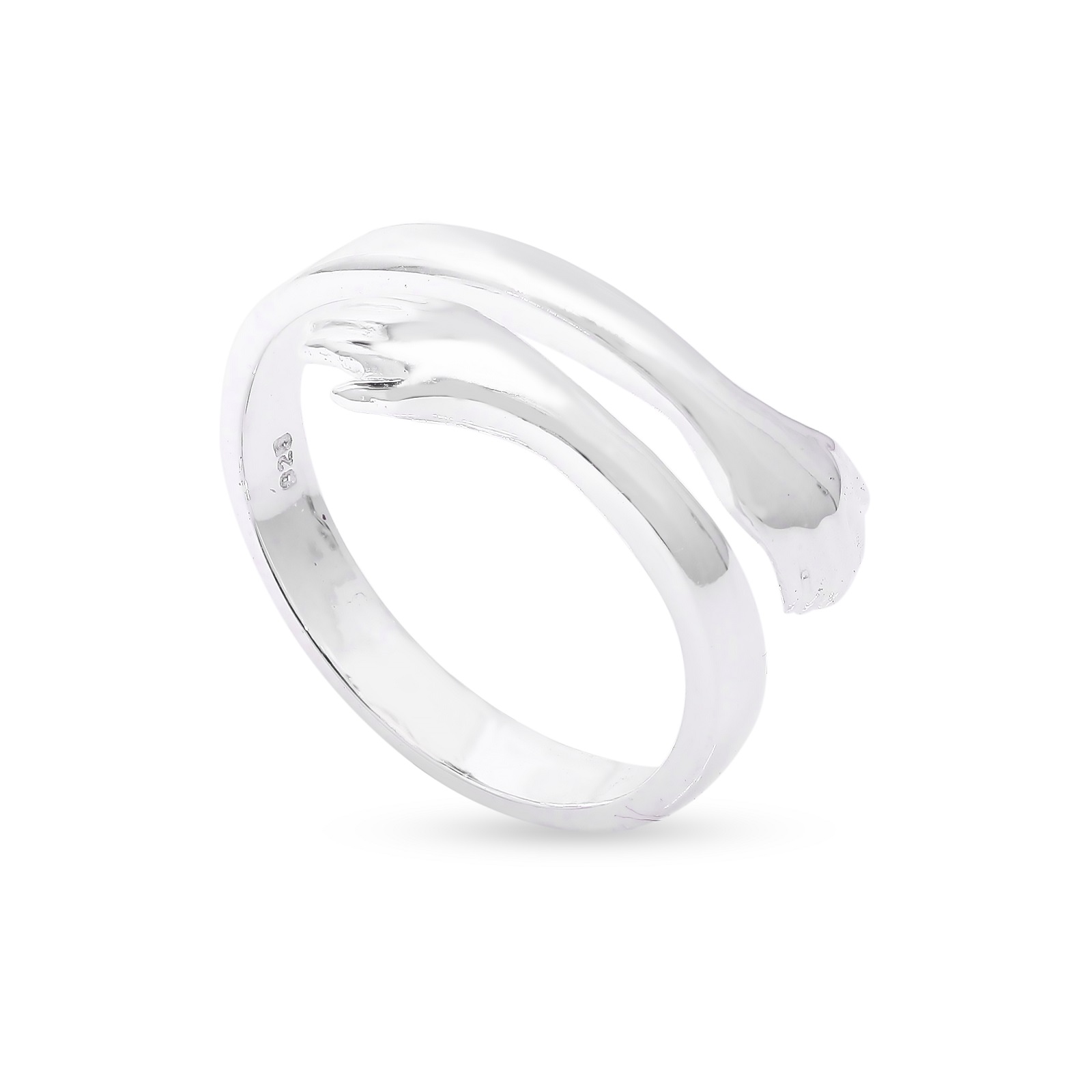 925 Sterling Silver Adjustable Hugging Ring For Unisex