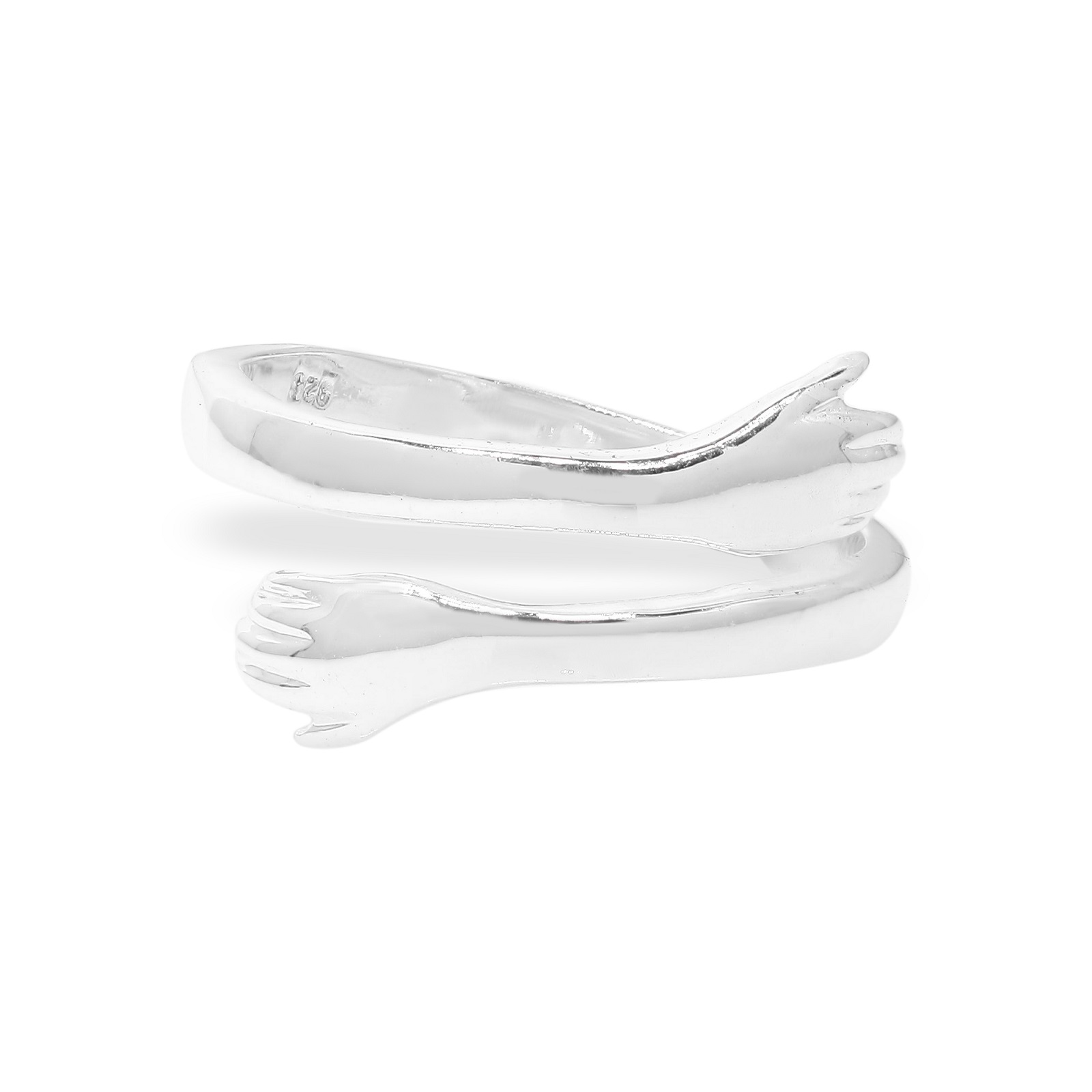 925 Sterling Silver Adjustable Hugging Ring For Unisex