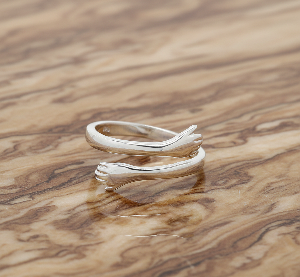 925 Sterling Silver Adjustable Hugging Ring For Unisex