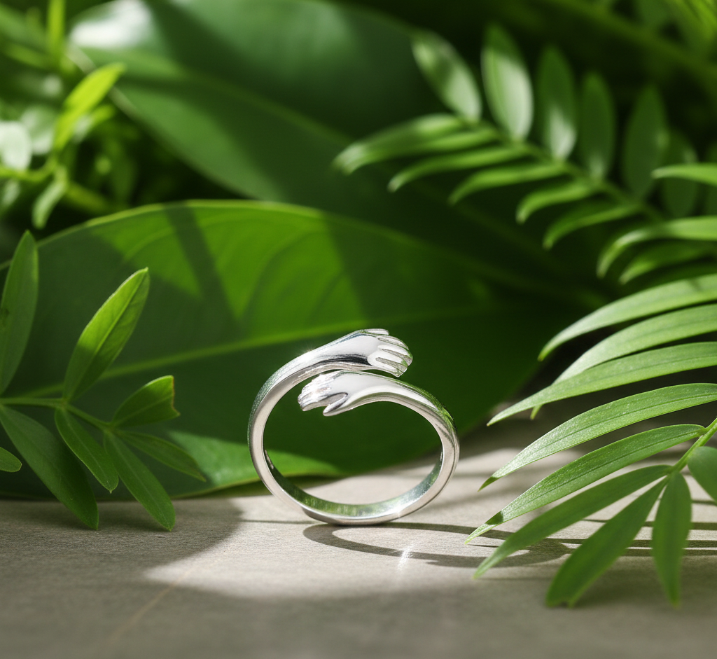 925 Sterling Silver Adjustable Hugging Ring For Unisex
