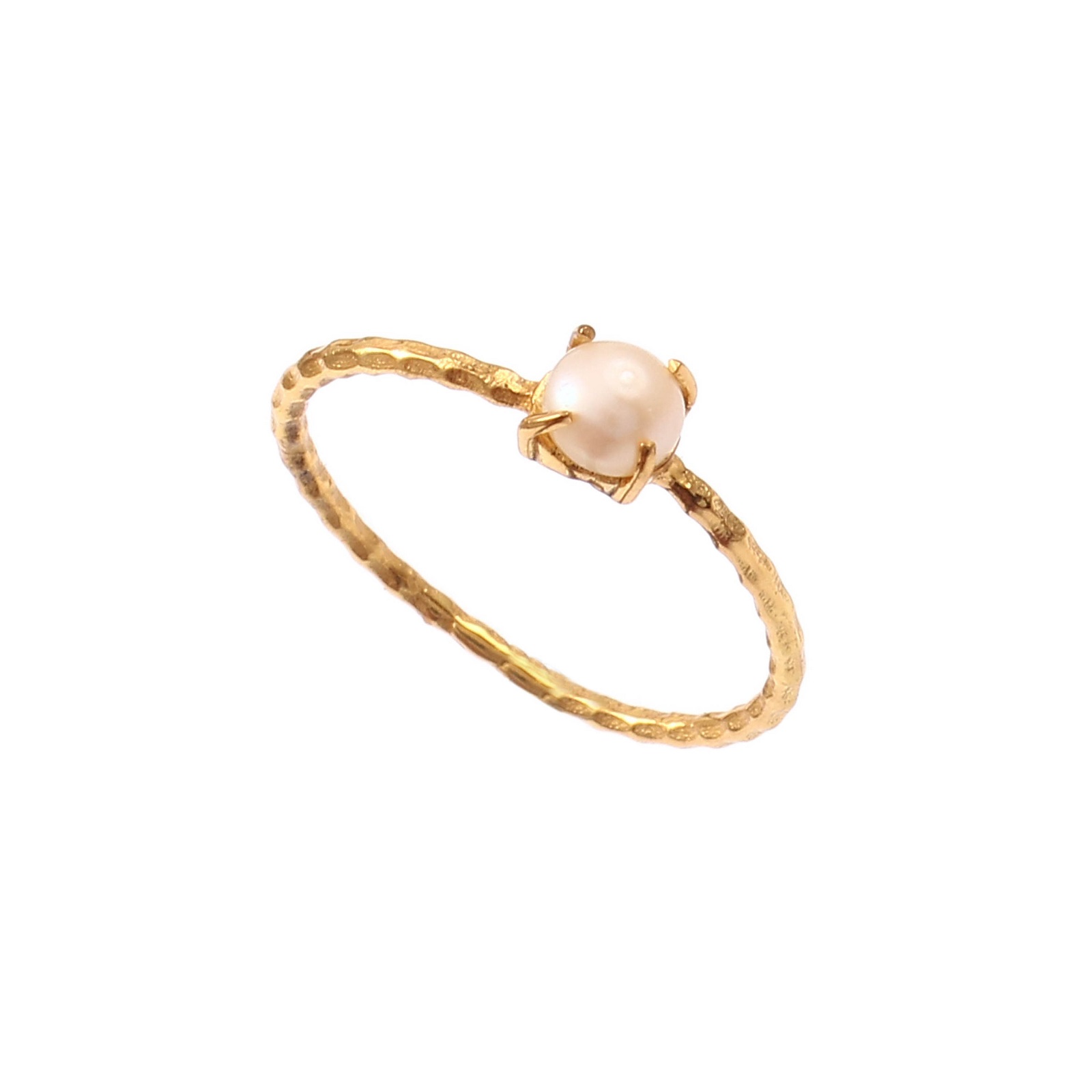Gold Plated 925 Sterling Silver Fresh Water Pearl Ring Women