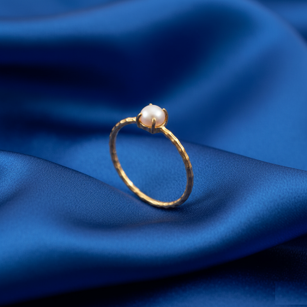 Gold Plated 925 Sterling Silver Fresh Water Pearl Ring Women