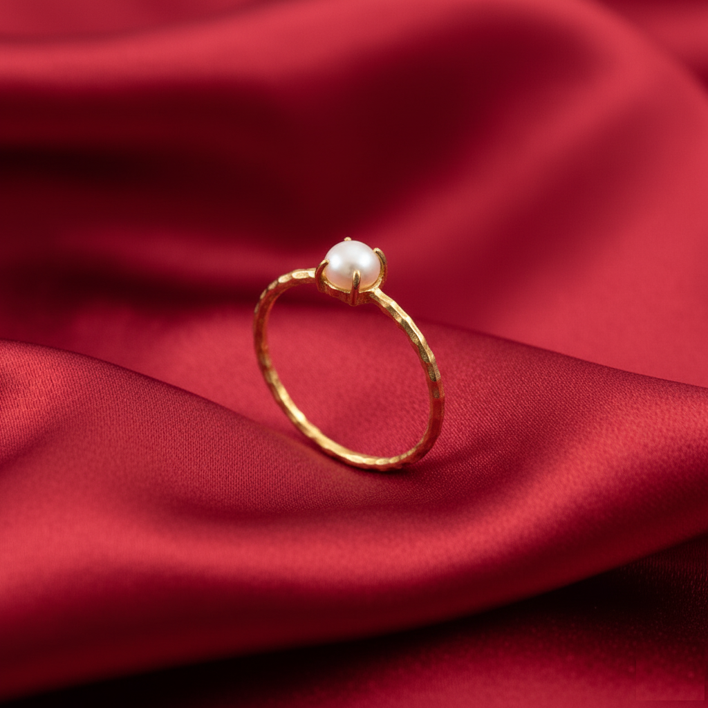 Gold Plated 925 Sterling Silver Fresh Water Pearl Ring Women