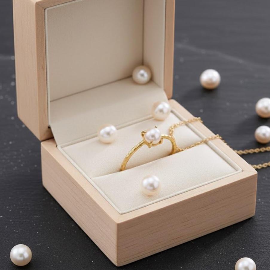 Gold Plated 925 Sterling Silver Fresh Water Pearl Ring Women
