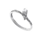 925 Sterling Silver Tulip Ring With White CZ