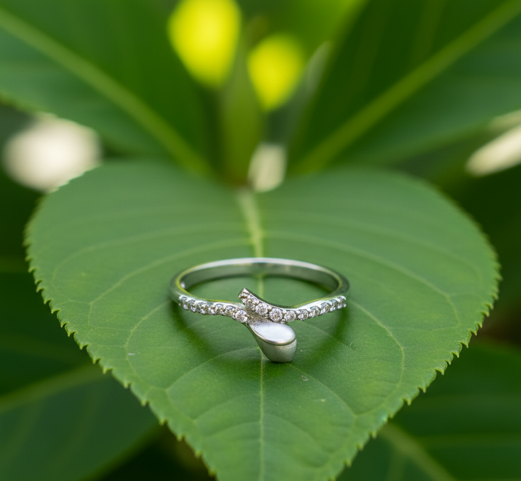 925 Sterling Silver Tulip Ring With White CZ