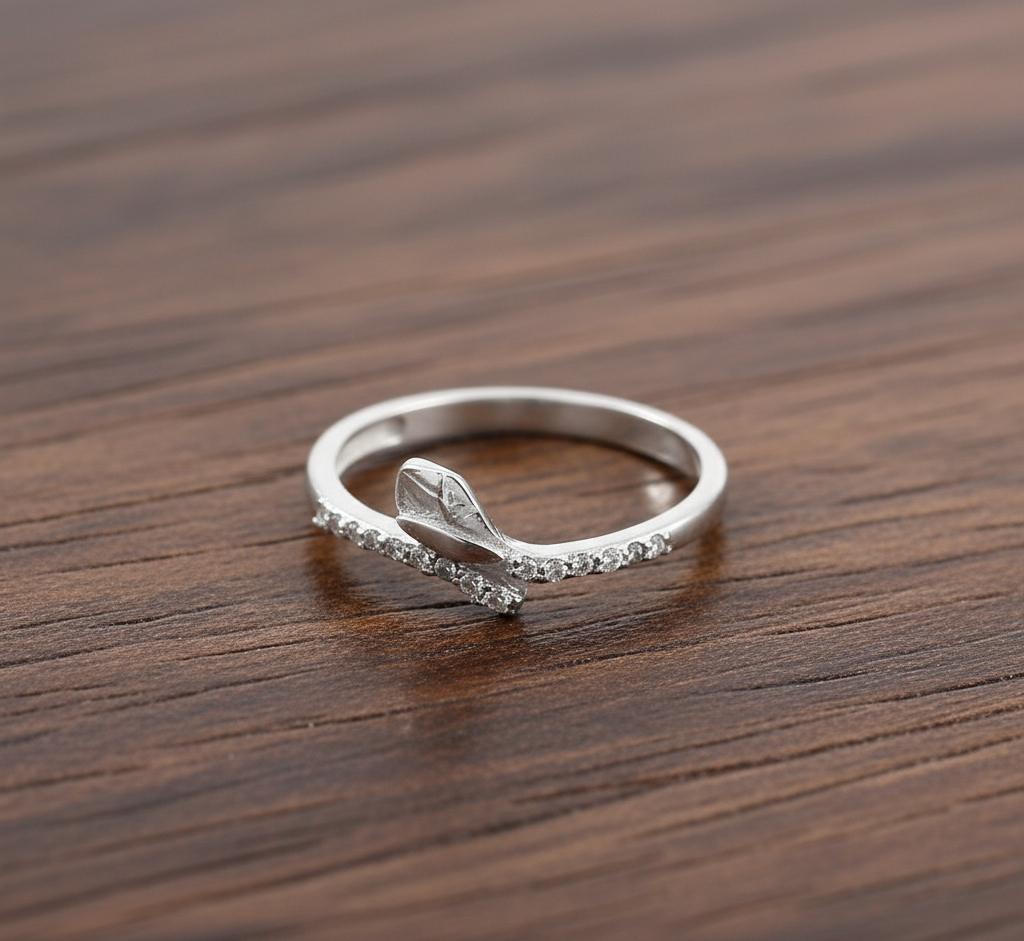 925 Sterling Silver Tulip Ring With White CZ