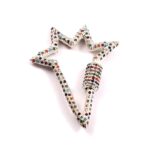 925 Sterling Silver Big Star Carabiner Lock Charms With CZ