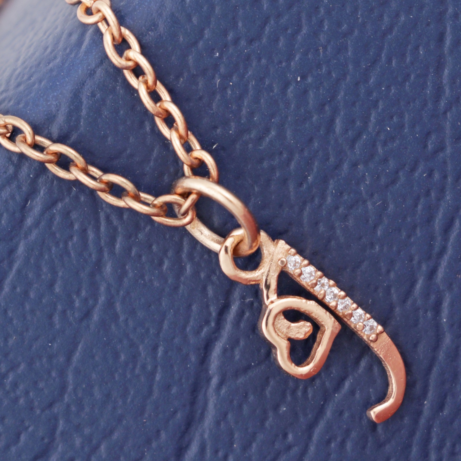 925 Sterling Silver J Initial Pendant Necklace With White CZ