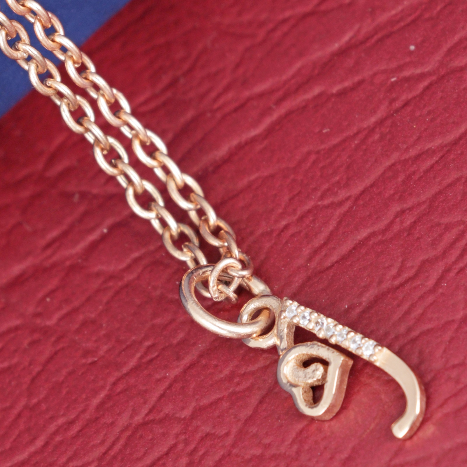 925 Sterling Silver J Initial Pendant Necklace With White CZ