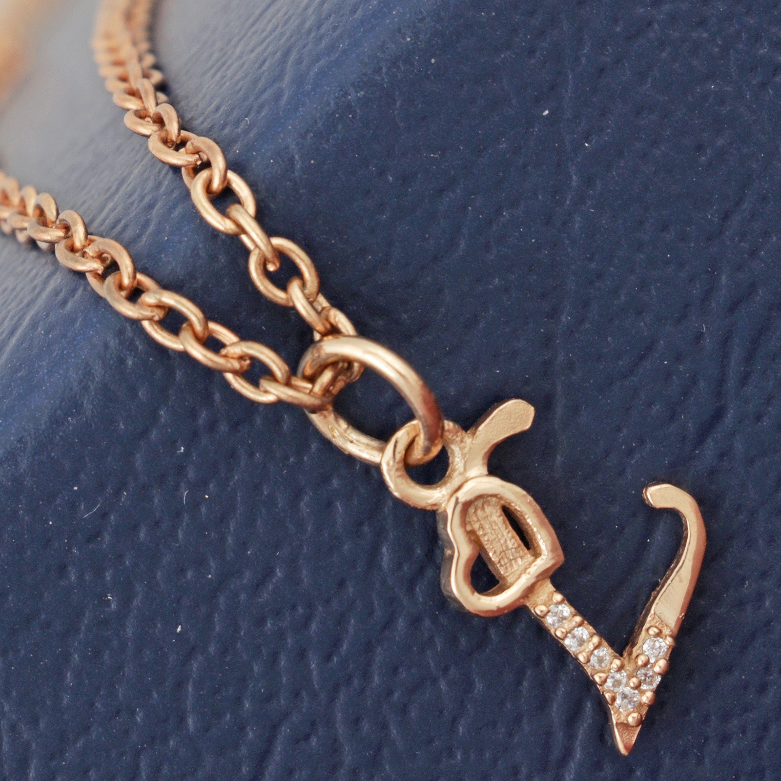 925 Sterling Silver L Initial Pendant Necklace With White CZ