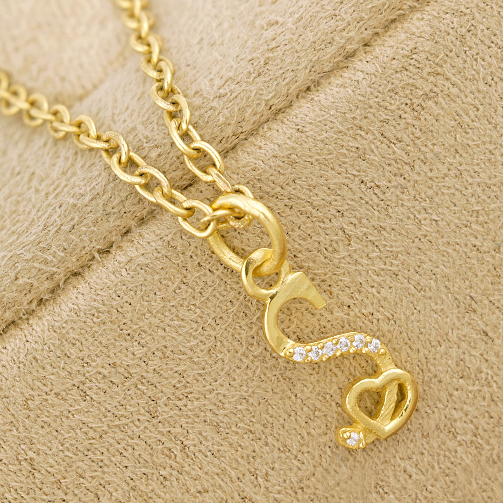 925 Sterling Silver S Initial Pendant Necklace With White CZ