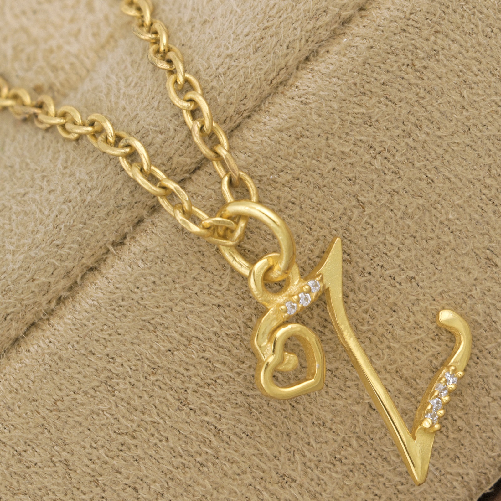 925 Sterling Silver Z Initial Pendant Necklace With White CZ