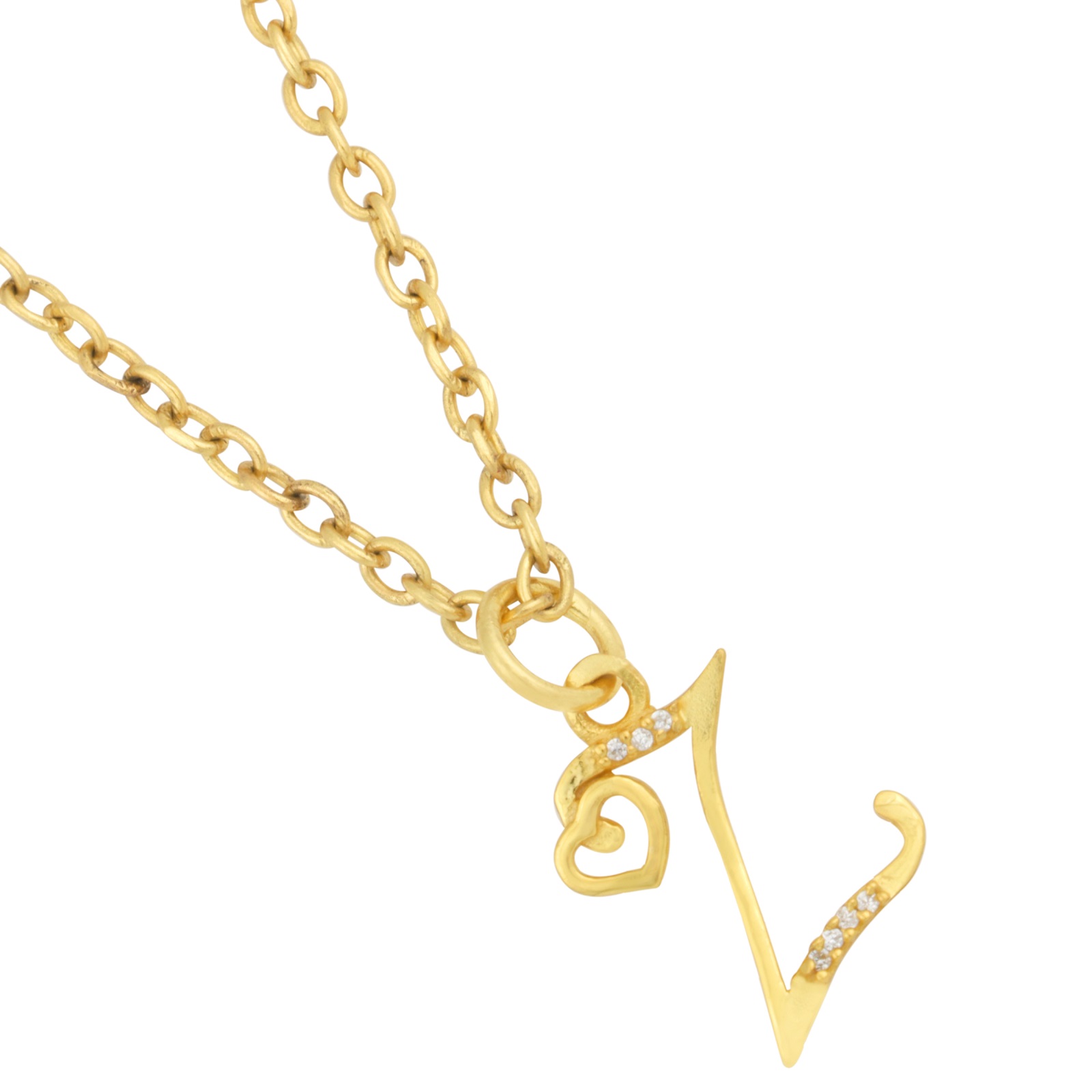 925 Sterling Silver Z Initial Pendant Necklace With White CZ