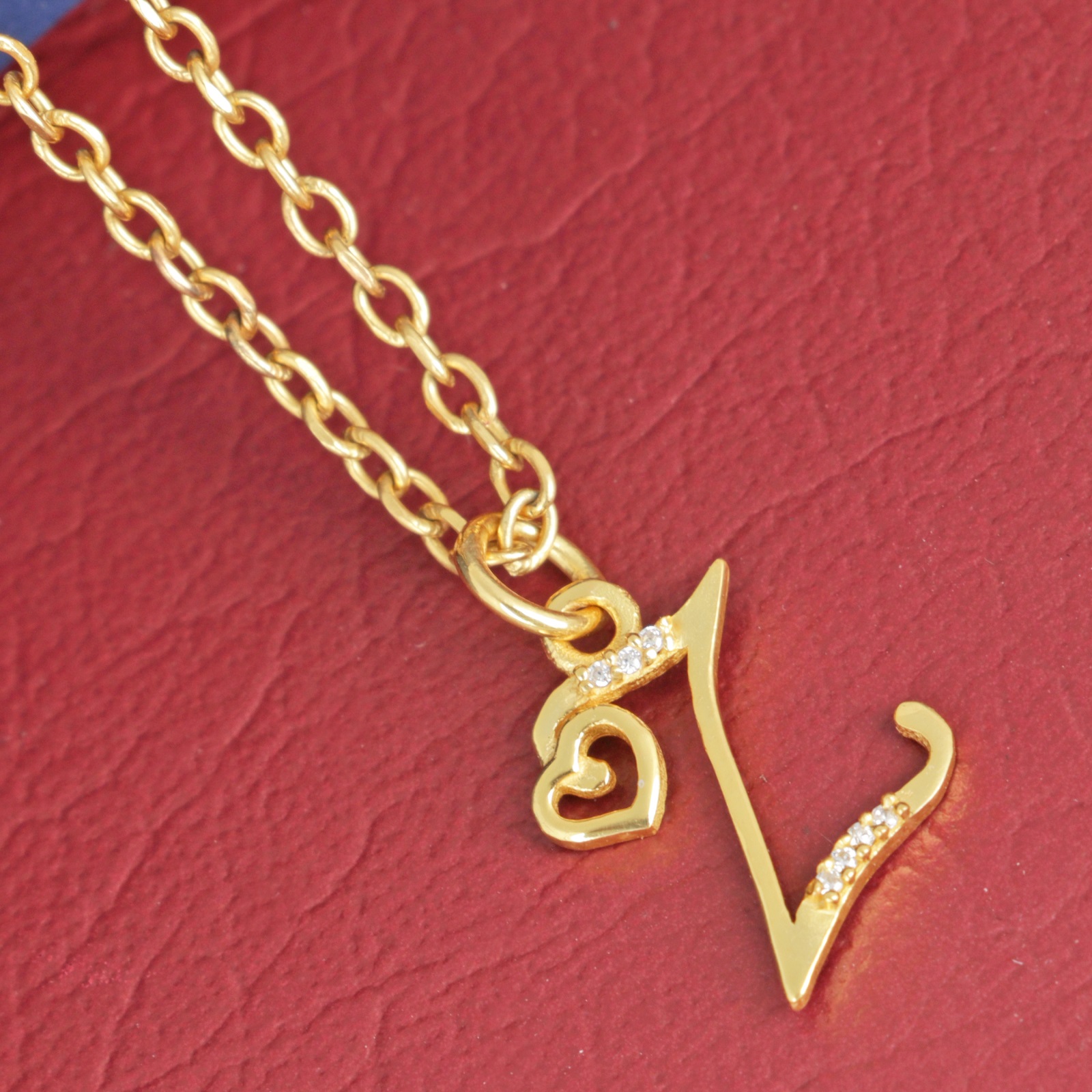 925 Sterling Silver Z Initial Pendant Necklace With White CZ