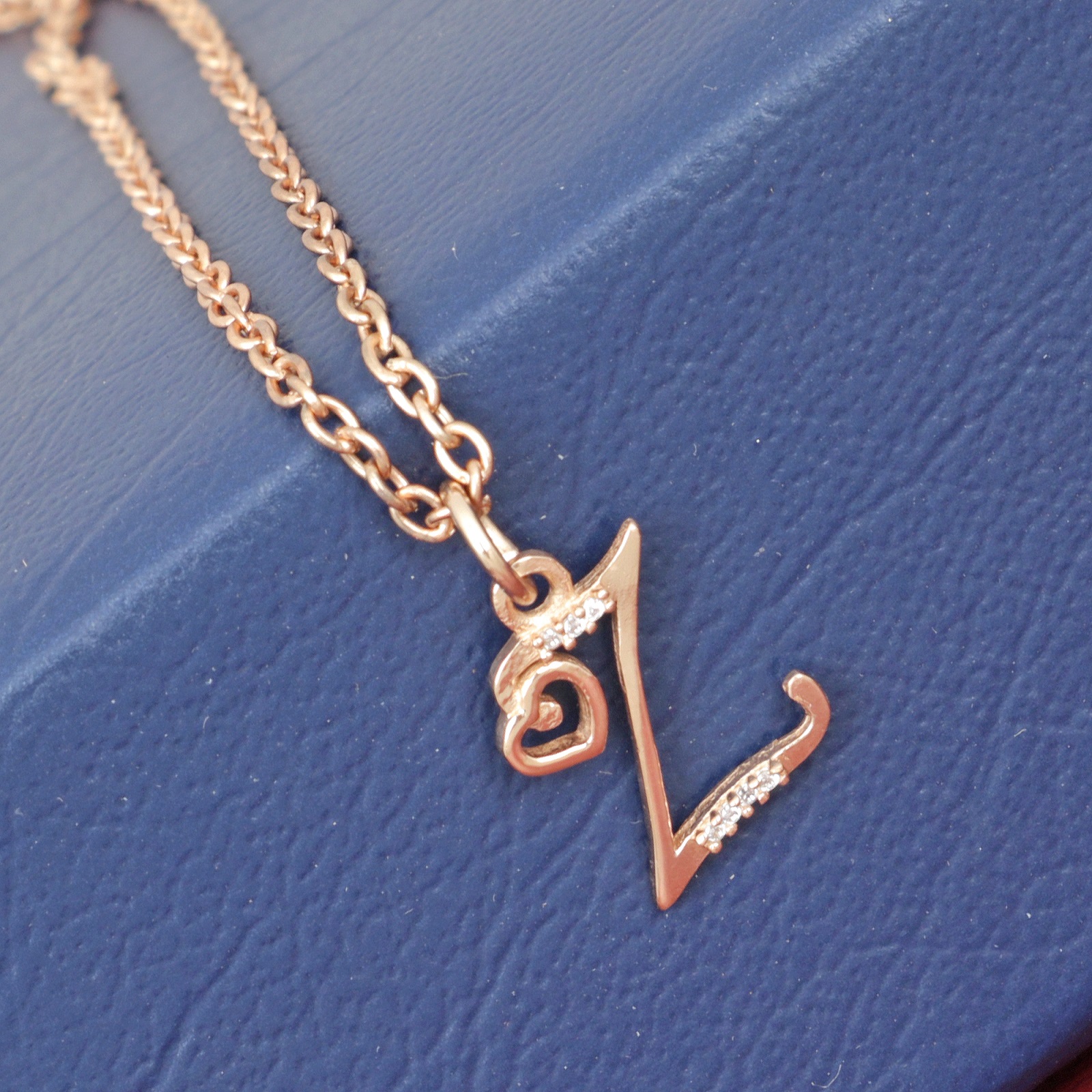 925 Sterling Silver Z Initial Pendant Necklace With White CZ