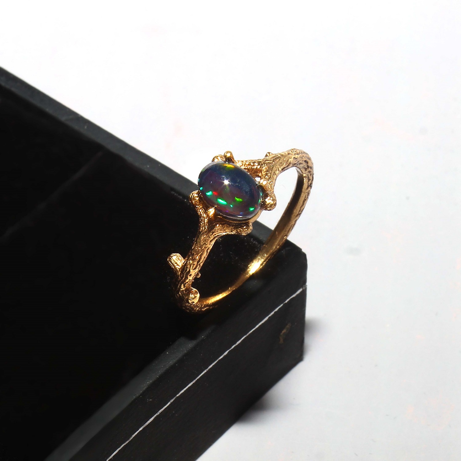 925 Sterling Silver Oval Fire Opal Dyed And CZ Ring