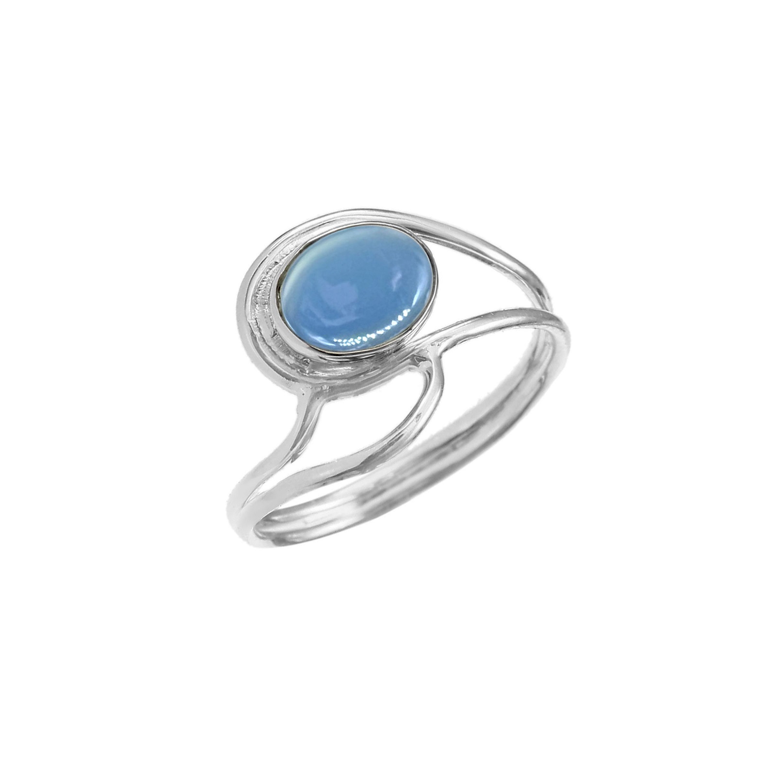 925 Sterling Silver Stunning Designed Blue Chalcedony Ring