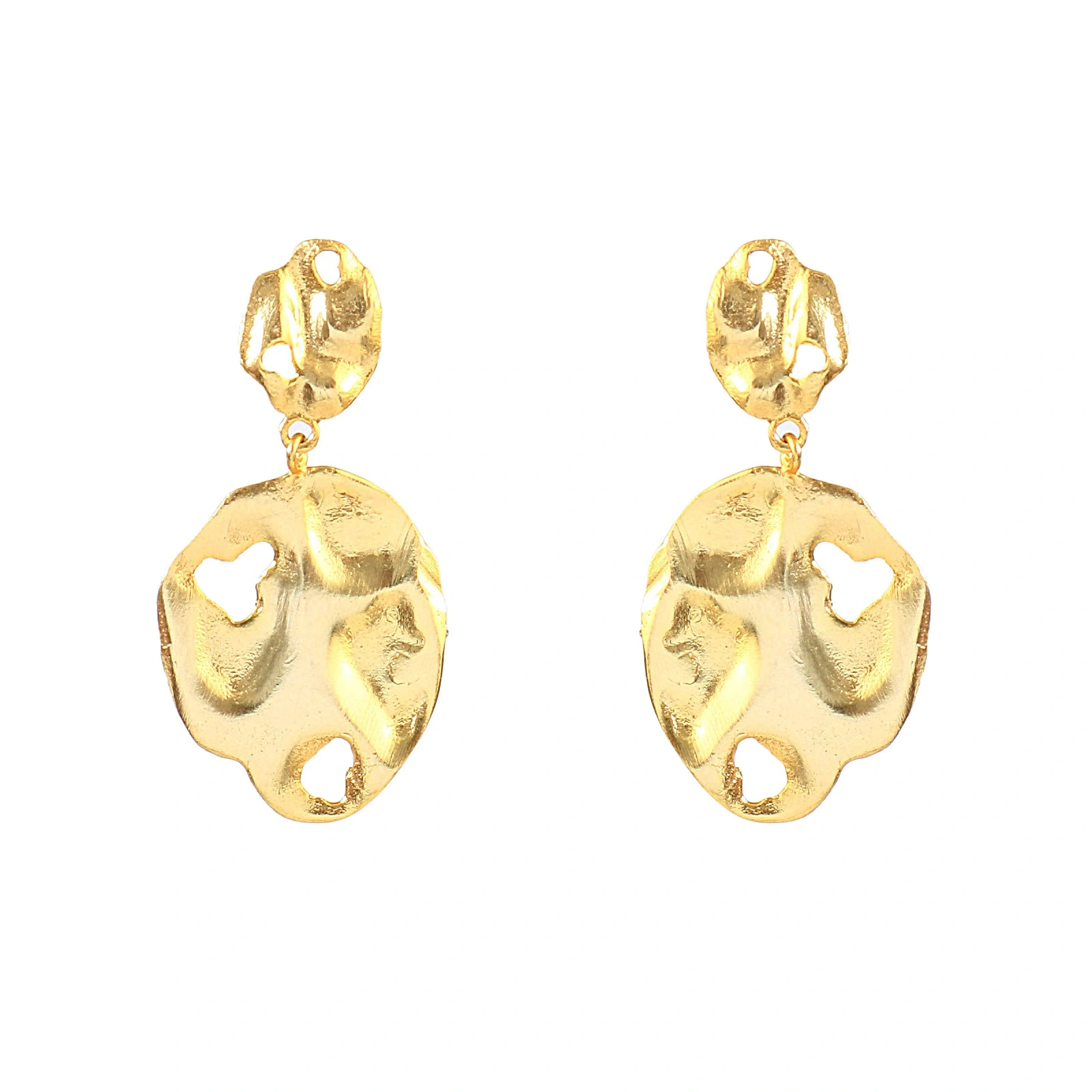 Handcrafted brass earrings with intricate designs