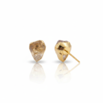 Women's 925 Sterling Silver Gold Plated Raw Herkimer Diamond Stud Earrings