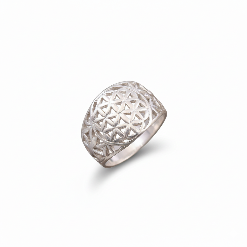Mandala Art Ring Design In 925 Sterling Silver