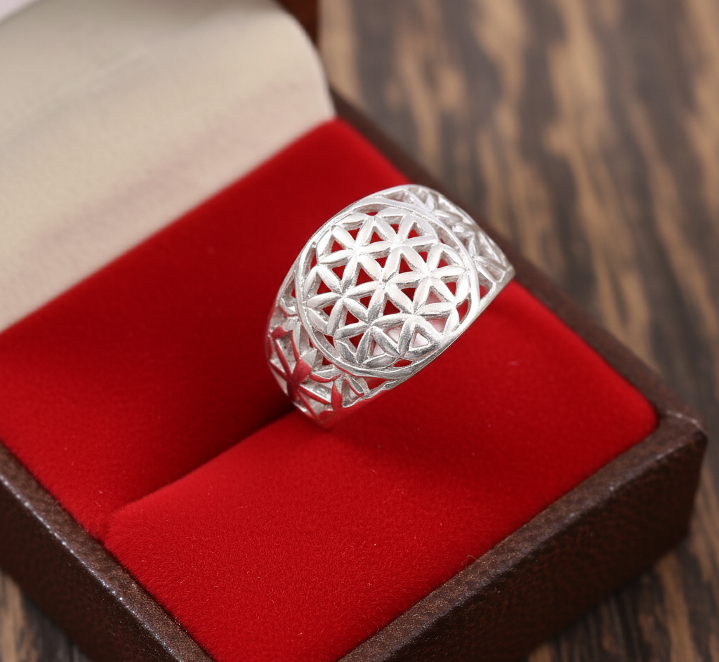 Mandala Art Ring Design In 925 Sterling Silver