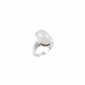 925 Sterling Silver Oval Moonstone Bezel Set Ring