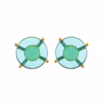 925 Sterling Silver Handmade Stud Earrings Hydro Color Stone