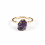 Women's 925 Sterling Silver Handmade Natural Raw Amethyst Ring