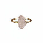 Handmade 925 Sterling Silver Ring with Natural Raw Rose Quartz