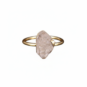 Handmade 925 Sterling Silver Ring with Natural Raw Rose Quartz