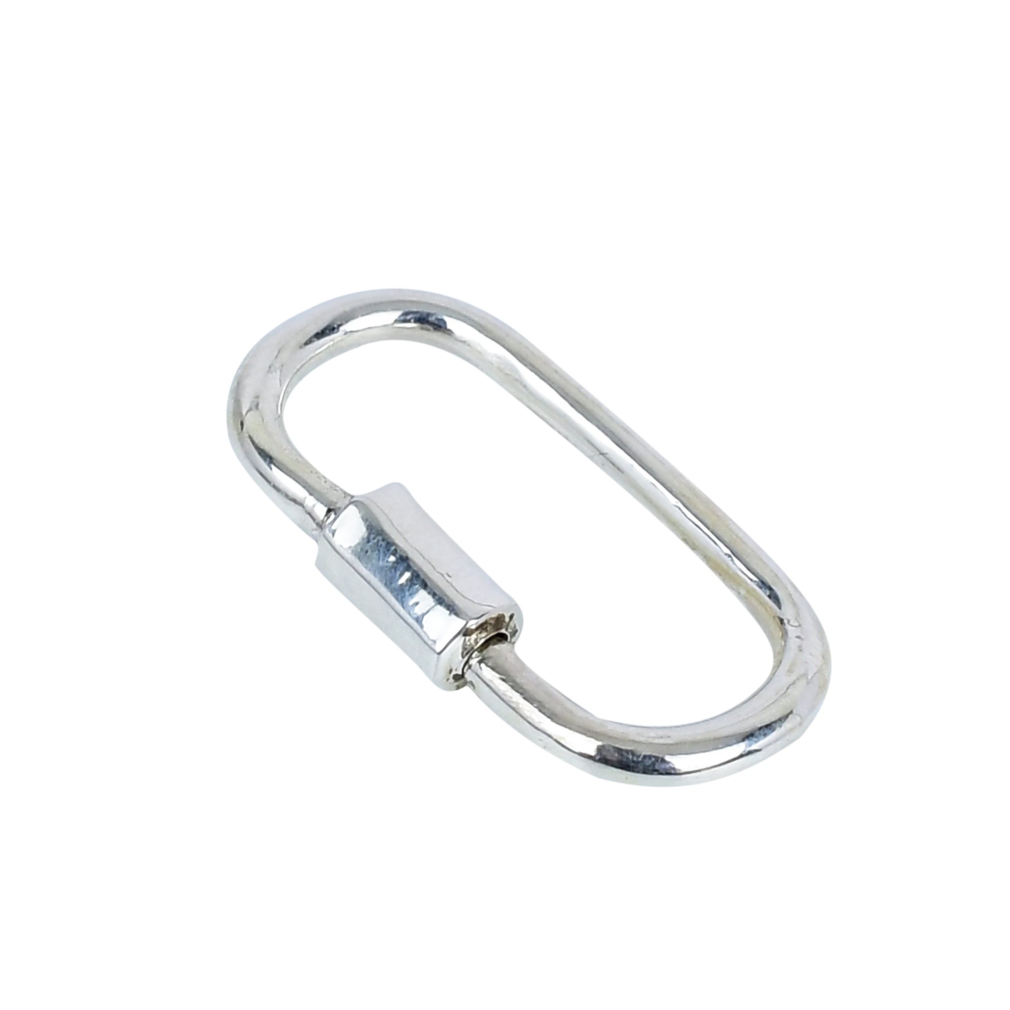 Lock and Key Charms 925 Sterling Silver Carabiner Lock
