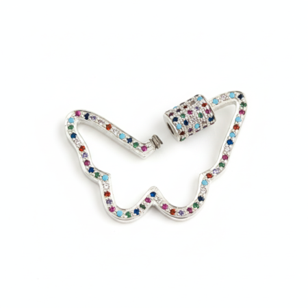 Carabiner Butterfly Lock Charms 925 Sterling Silver