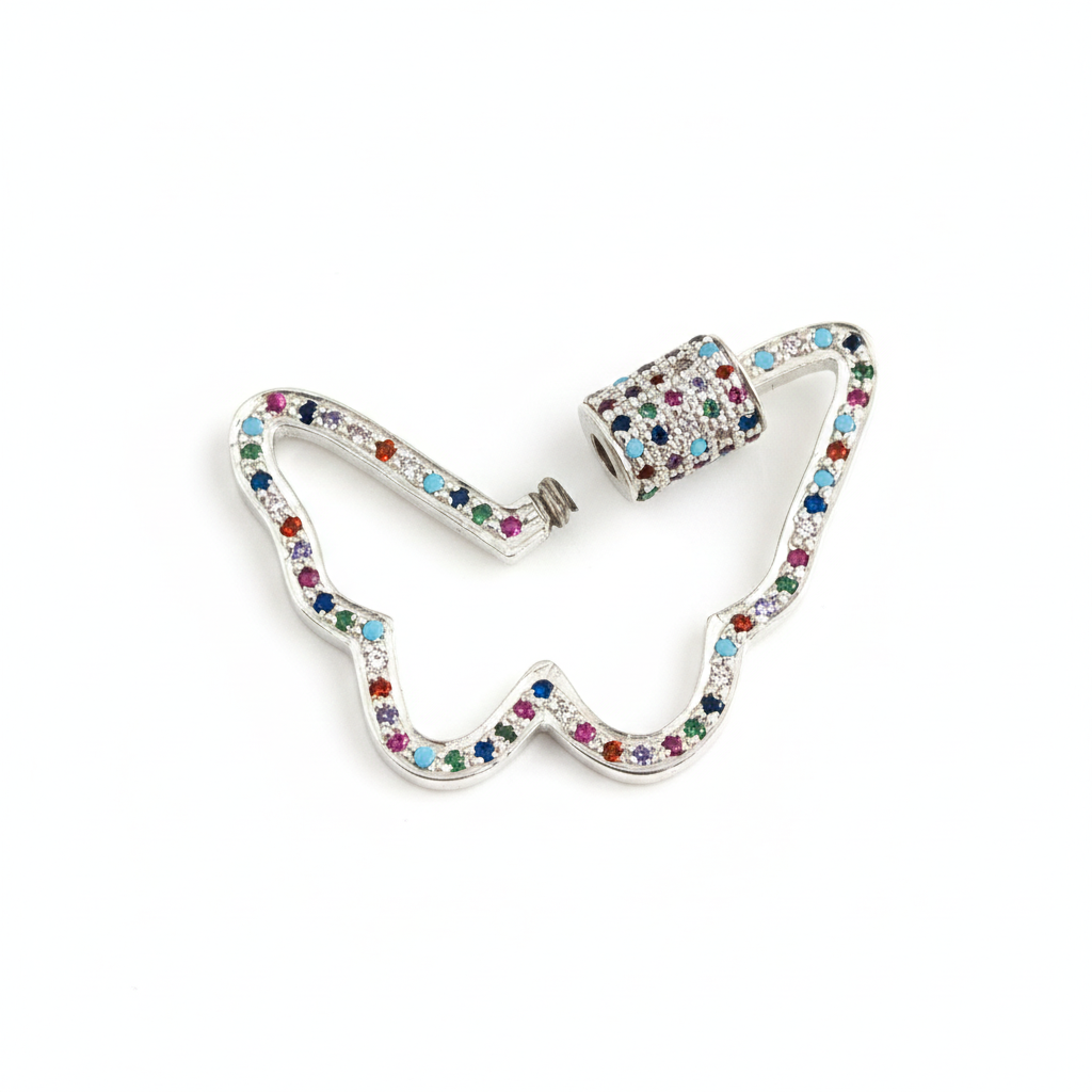 Carabiner Butterfly Lock Charms 925 Sterling Silver